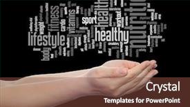  Presentation with science-abstract - Audience pleasing presentation theme consisting of conceptual abstract word cloud backdrop and a  colored foreground