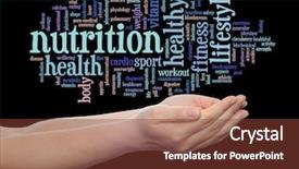  Presentation with science abstract - Cool new presentation design with conceptual abstract word cloud backdrop and a tawny brown colored foreground