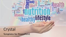  Presentation with health wellness - Audience pleasing slide set consisting of conceptual abstract word cloud backdrop and a coral colored foreground