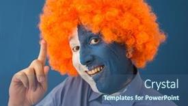  Presentation with artistic - Theme featuring conceptual artistic face portait photo of a man background and a ocean colored foreground