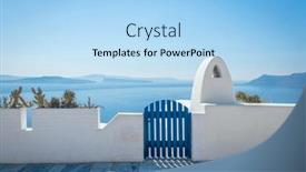  Presentation with greek architecture - PPT layouts with conceptual-background-santorini-greece-santorini background and a  colored foreground