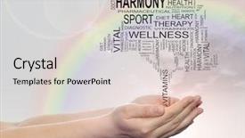  Presentation with health wellness - Slide deck enhanced with conceptual black text word cloud background and a light gray colored foreground