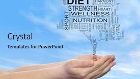  Presentation with health diet - Colorful PPT theme enhanced with conceptual black text word cloud backdrop and a light blue colored foreground