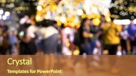  Presentation with people street - Presentation theme consisting of conceptual defocused abstract decorated christmas background and a red colored foreground