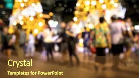  Presentation with people street - Beautiful slide deck featuring conceptual defocused christmas decoration backdrop and a tawny brown colored foreground