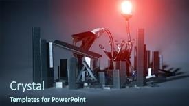  Presentation with dinosaur - Audience pleasing PPT layouts consisting of conceptual destruction of the old city by the office stationery metalovore dinosaur industrial era backdrop and a ocean colored foreground