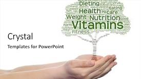  Presentation with green science - Presentation design having conceptual green text word cloud background and a white colored foreground