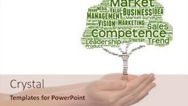  Presentation with green tree - Amazing slide set having conceptual-green-tree-media-word backdrop and a coral colored foreground