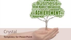  Presentation with green tree - Presentation consisting of conceptual-green-tree-media-word background and a coral colored foreground