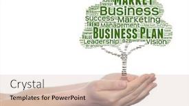  Presentation with green tree - Slide set enhanced with conceptual-green-tree-media-word background and a lemonade colored foreground