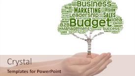  Presentation with green tree - Slide set having conceptual-green-tree-media-word background and a coral colored foreground