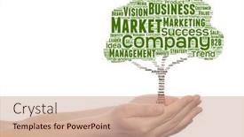  Presentation with green tree - Audience pleasing presentation design consisting of conceptual-green-tree-media-word backdrop and a coral colored foreground