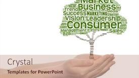  Presentation with green tree - Beautiful presentation design featuring conceptual-green-tree-media-word backdrop and a coral colored foreground