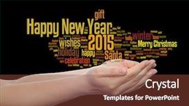  Presentation with jolly - Slides with conceptual happy new year 2015 background and a tawny brown colored foreground