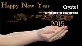  Presentation with jolly - Slides featuring conceptual happy new year 2015 background and a black colored foreground