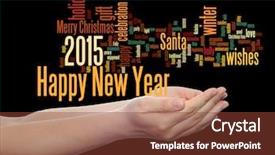  Presentation with happy new year - PPT theme enhanced with conceptual happy new year 2015 background and a tawny brown colored foreground