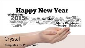  Presentation with happy new year - Cool new presentation theme with conceptual happy new year 2015 backdrop and a coral colored foreground