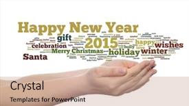  Presentation with happy new year - Colorful theme enhanced with conceptual happy new year 2015 backdrop and a coral colored foreground