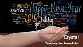  Presentation with jolly - Theme enhanced with conceptual happy new year 2015 background and a tawny brown colored foreground