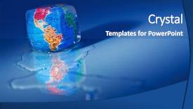  Presentation with saving - Cool new presentation design with conceptual image about saving earth backdrop and a ocean colored foreground