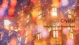  Presentation with christmas lights bulb decoration - PPT theme consisting of conceptual image christmas lights background background and a coral colored foreground