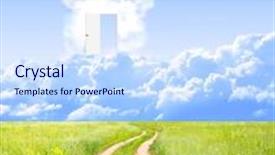  Presentation with dream - Presentation featuring real estate open field - conceptual image - dream background and a sky blue colored foreground