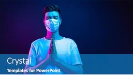  Presentation with faith - Colorful PPT theme enhanced with conceptual-image-of-a-man backdrop and a teal colored foreground