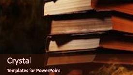  Presentation with stack books - Theme with hardcover books in a burning background and a wine colored foreground