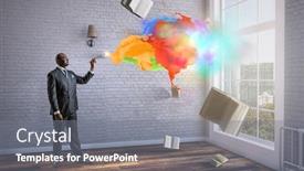  Presentation with black hand - Cool new slides with conceptual-image-of-ambitious backdrop and a gray colored foreground