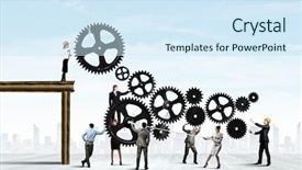  Presentation with interaction - PPT layouts having conceptual image of businessteam working background and a sky blue colored foreground