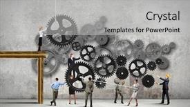  Presentation with interaction - Amazing presentation having conceptual image of businessteam working backdrop and a light gray colored foreground