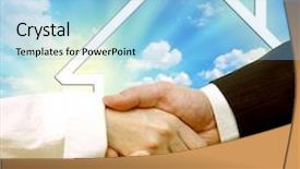  Presentation with new deal - Audience pleasing slides consisting of conceptual image of buying sell backdrop and a light blue colored foreground