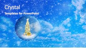  Presentation with christmas tree - Audience pleasing slide deck consisting of tree in glass sphere floating backdrop and a cobalt blue colored foreground