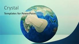  Presentation with plaster - Slides consisting of conceptual-image-of-earth-planet background and a mint green colored foreground