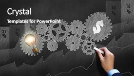  Presentation with gears - Beautiful slide deck featuring gears and cogwheels drawn backdrop and a dark gray colored foreground