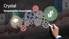  Presentation with gears - Beautiful PPT theme featuring gears and cogwheels drawn backdrop and a dark gray colored foreground