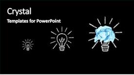  Presentation with light blue dna black - Colorful presentation theme enhanced with conceptual image of light blub backdrop and a black colored foreground