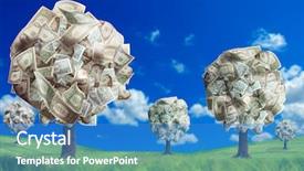  Presentation with money tree - Slide set enhanced with conceptual image of money tree background and a  colored foreground