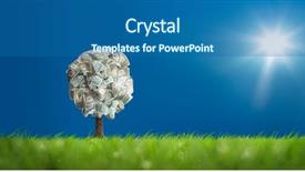  Presentation with solar tree - Slides having conceptual image of money tree background and a ocean colored foreground