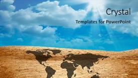  Presentation with cracked - Presentation design featuring heatmap - conceptual image of world map background and a light blue colored foreground