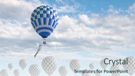  Presentation with balloons - Colorful PPT theme enhanced with conceptual image with balloons flying backdrop and a  colored foreground