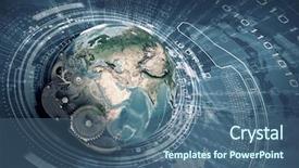  Presentation with nasa - Colorful presentation design enhanced with conceptual image with earth planet backdrop and a ocean colored foreground