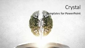  Presentation with growing tree - Beautiful PPT layouts featuring conceptual image with green tree growing from book backdrop and a soft green colored foreground