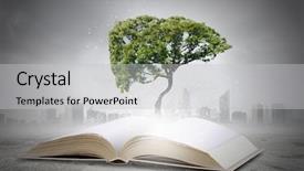  Presentation with growing tree - Cool new PPT layouts with conceptual image with green tree backdrop and a light gray colored foreground