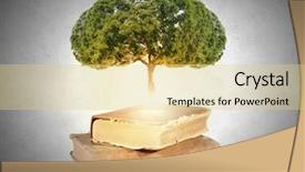  Presentation with growing tree - Cool new slides with conceptual image with green tree backdrop and a yellow colored foreground