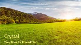  Presentation with bavaria - Colorful slide deck enhanced with conceptual landscape - patoral field meadow in bavarian backdrop and a tawny brown colored foreground