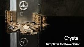  Presentation with safe space - Slide set with conceptual little safe with euro background and a  colored foreground