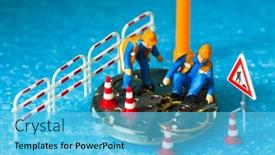  Presentation with mechanism - Slide set featuring conceptual-mechanism-watch-street-workers background and a light blue colored foreground