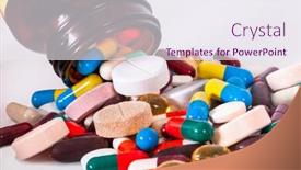  Presentation with abuse - Amazing PPT layouts having opioid - conceptual medicine abuse capsule backdrop and a sky blue colored foreground