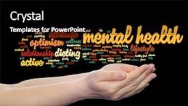  Presentation with mental health abstract - Colorful presentation theme enhanced with conceptual mental health or positive backdrop and a  colored foreground